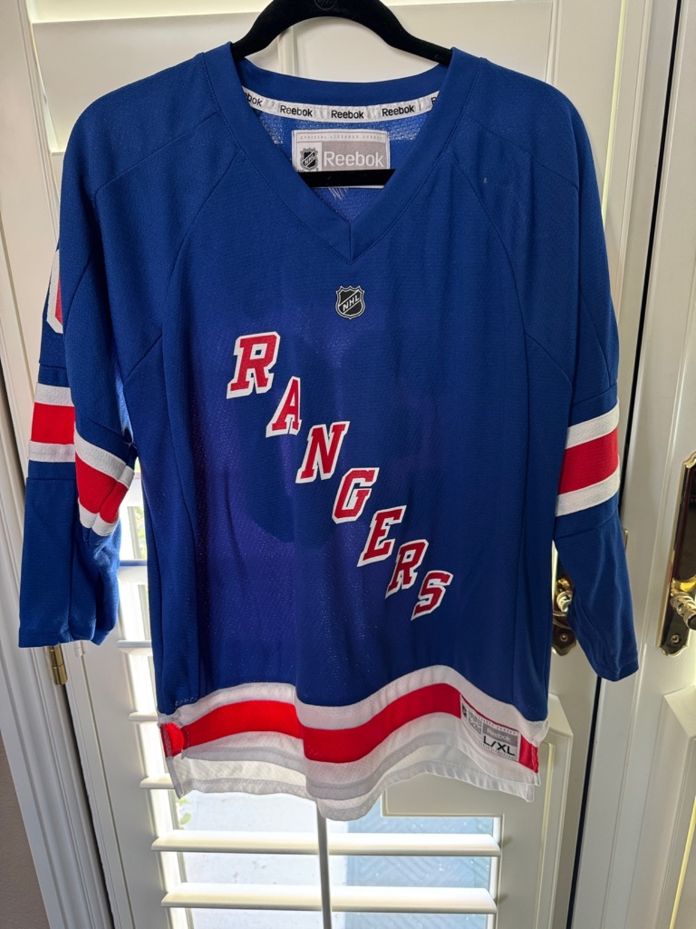 Lundqvist #30 Classic Reebok New York Rangers Blue Red White Hockey Jersey
